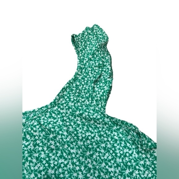 Papermoon Sleeveless Ruffle Strap Tank Green & White Floral Print Size 1XL NWT - Picture 3 of 10